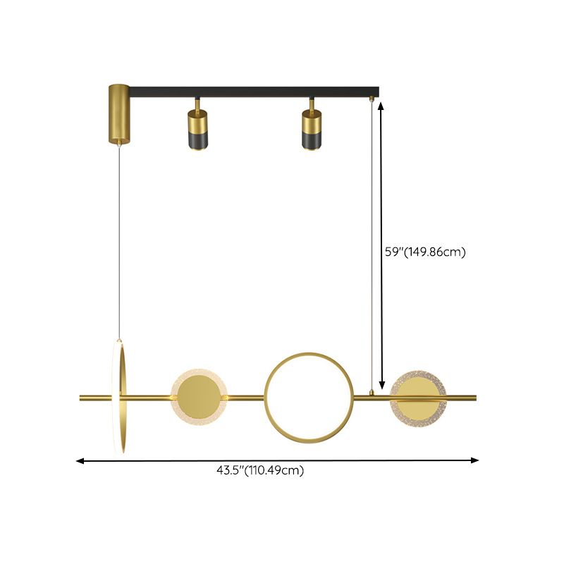 Modern Style Circle Shape Island Pendants Metal Pendant Lights for Dining Room