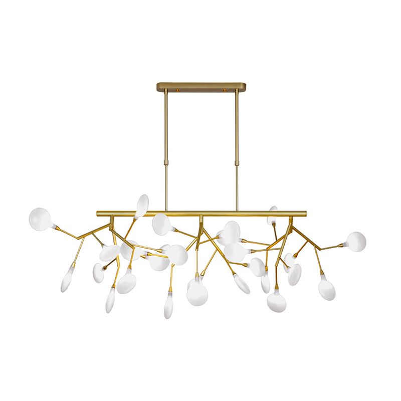 Firefly Dining Room LED Hanging Lamp Opal Glass Simplistic Island Chandelier Light