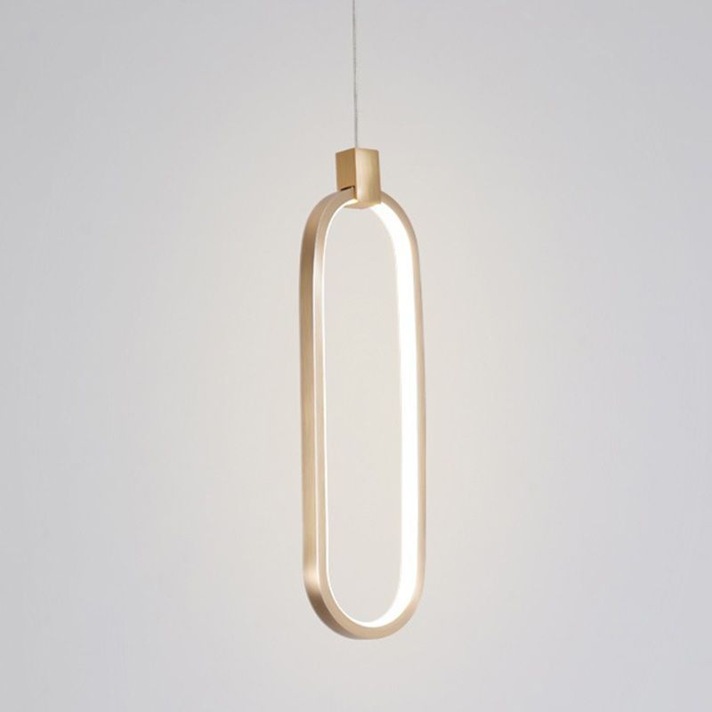 Luce a ciondolo a LED in alluminio in moderno gel di silice in stile conciso luce oblunga per camera da letto