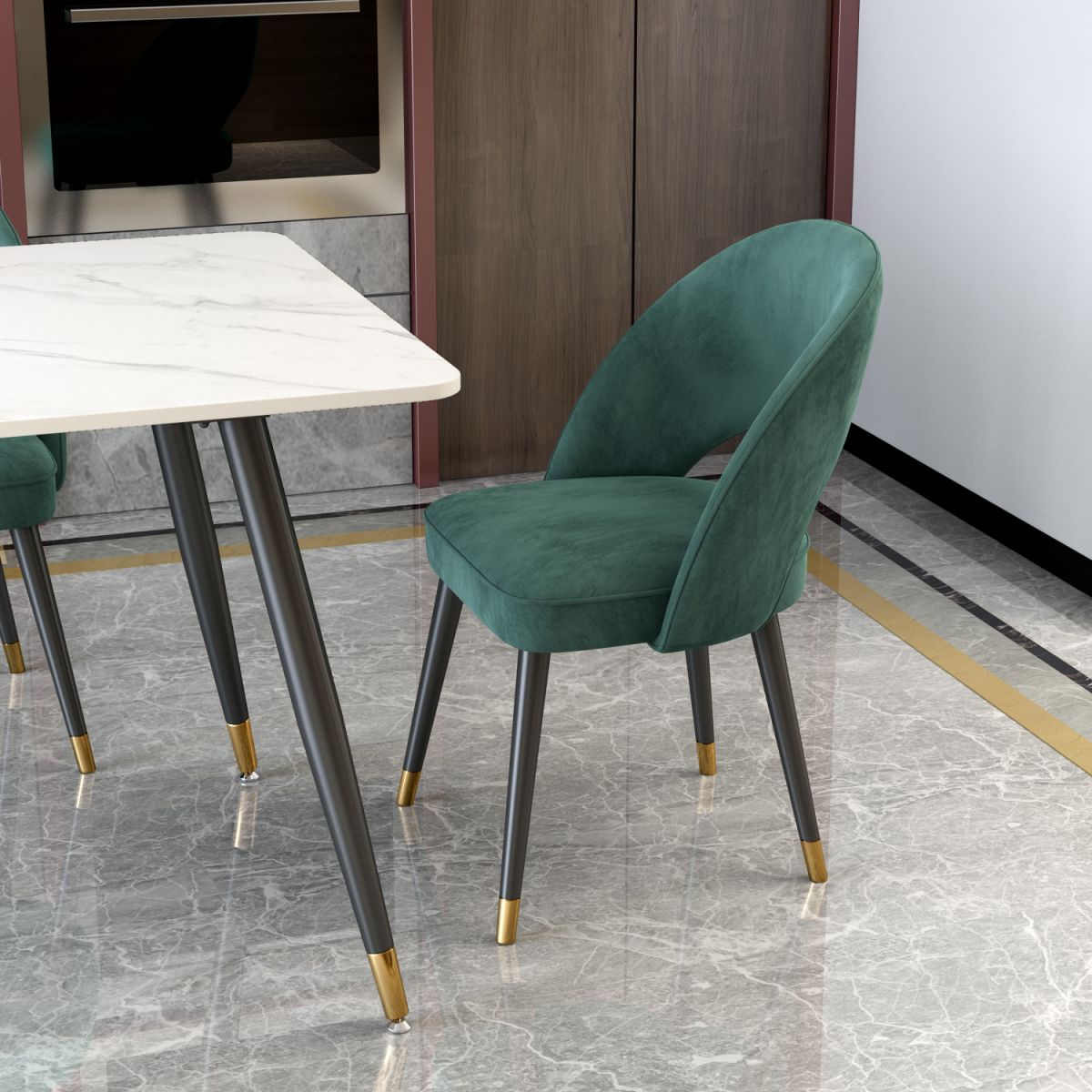 Modern Metal Dining Room Chairs Armless Open Back Dining Side Chair for Home Use