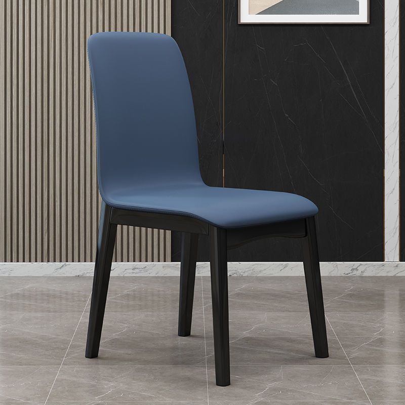 Chaise de salle à manger contemporaine en simili cuir, finition mate, chaise de salle à manger Parsons