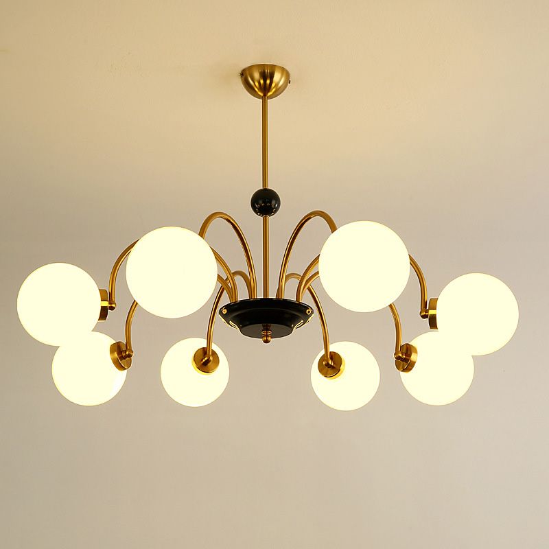 Milk Globe White Globo de estilo moderno Múltiples luces Multi-luz Simplicidad de metal Simplicidad para sala de estar