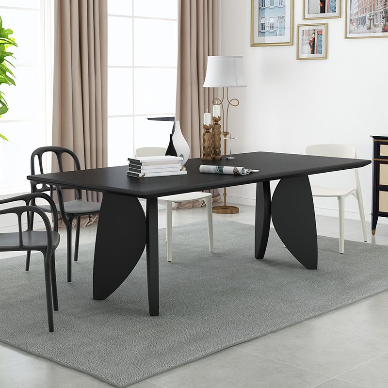 Mesa moderna de madera maciza para restaurante, mesa de comedor rectangular con 4 patas
