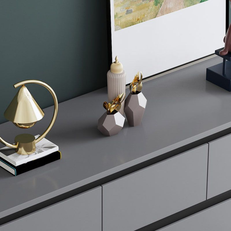 Modern Gray Storage Chest Soft-Close Drawers Wood Dresser for Bedroom