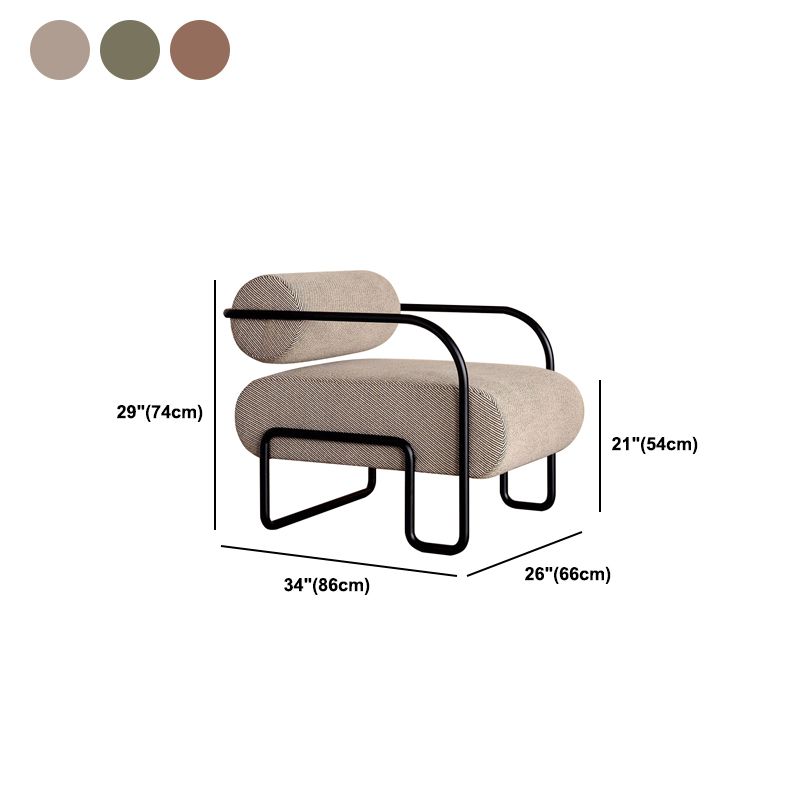 Industrial Style 26"Wide Fixed Back Metal Base Sponge Arm Chair