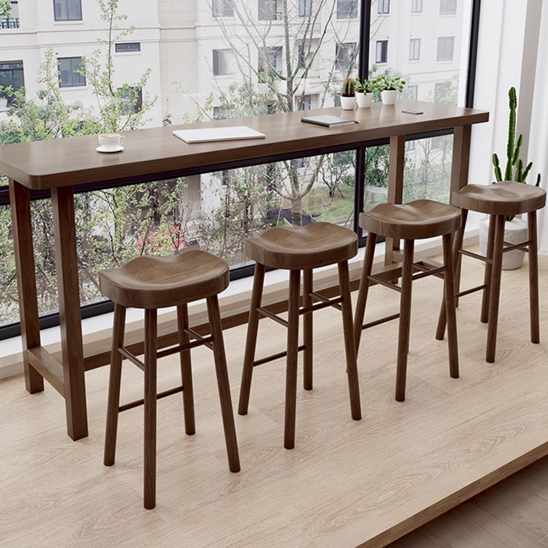 Solid Wood Counter and Bar Stool Modern Brown Counter Height Stools
