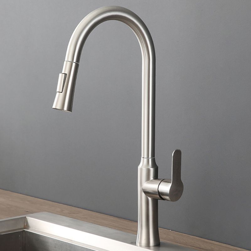 Contemporary Kitchen Faucet High Arch No Sensor with Pull Down Sprayer