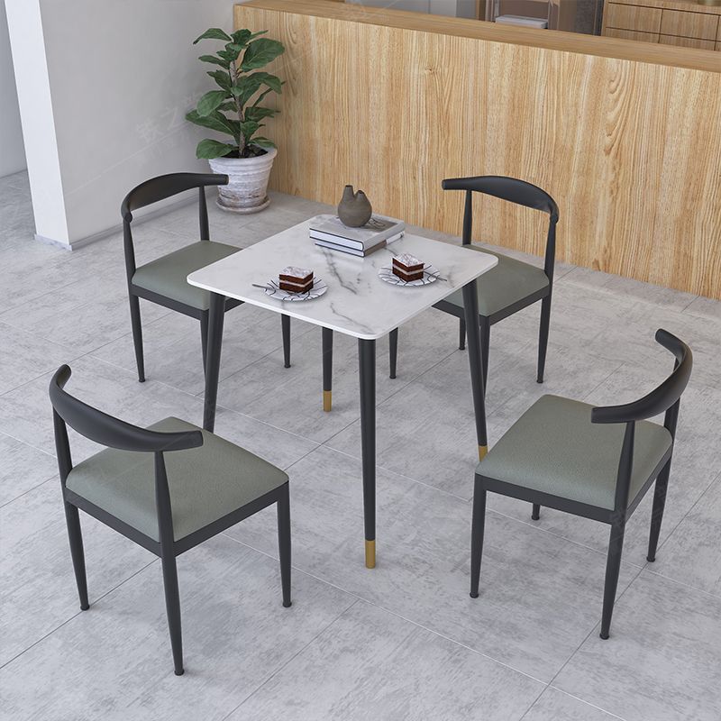 Mesa de comedor de estilo industrial Mesa de comedor de mármol de 4 patas para el hogar