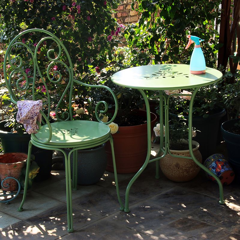 Metal Green Bistro Set 1/2 Pcs Contemporary Bistro Table Set