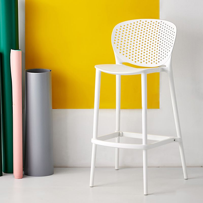 Industrial Stackable Armless Bar Stool Plastic Low Back Bar Stool