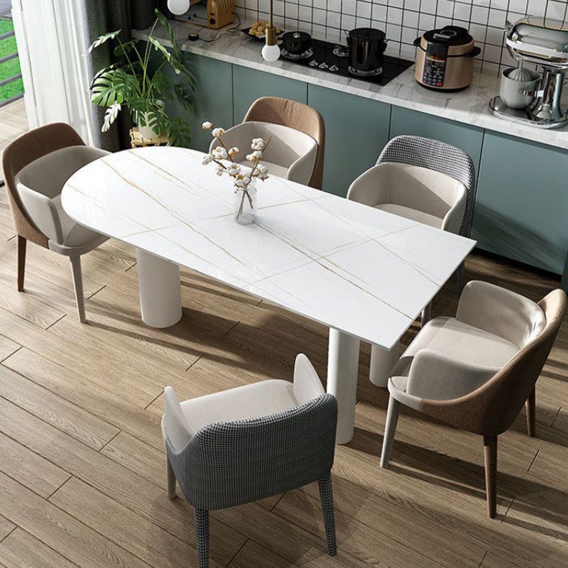 White Dining Table Contemporary Style Dinette Table for Home Kitchen
