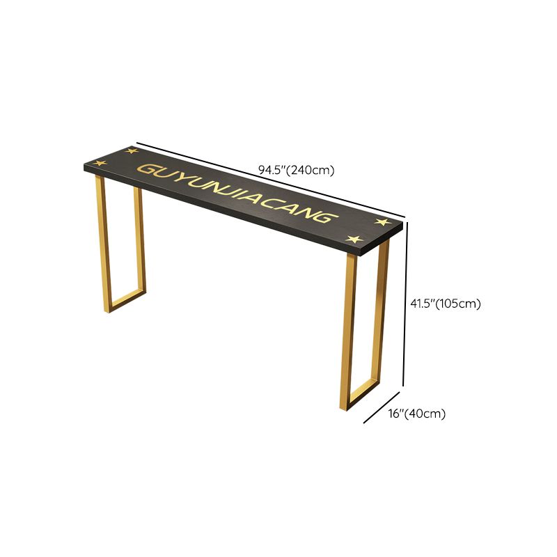 Glam Indoor Bar Dining Table Black Rectangle Counter Wine Table