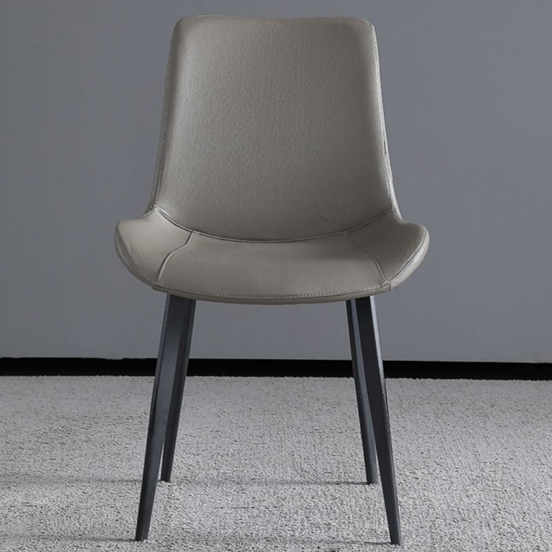 Contemporary Dining Chairs Faux Leather Armless Dining Chairs for Home
