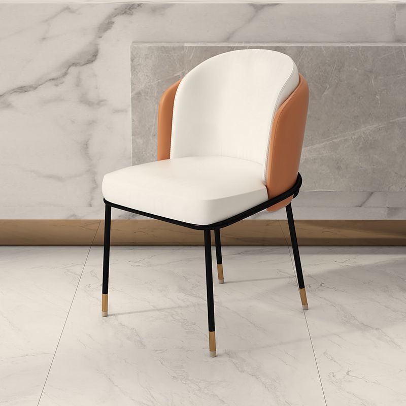Upholstered Side Chair Modern Style Open Back Armless Chair for Dining Room
