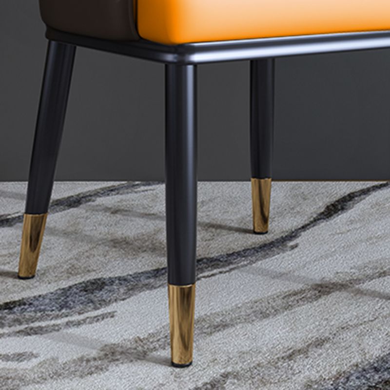 Silla de comedor de metal de estilo escandinavo, silla con respaldo sólido y brazo
