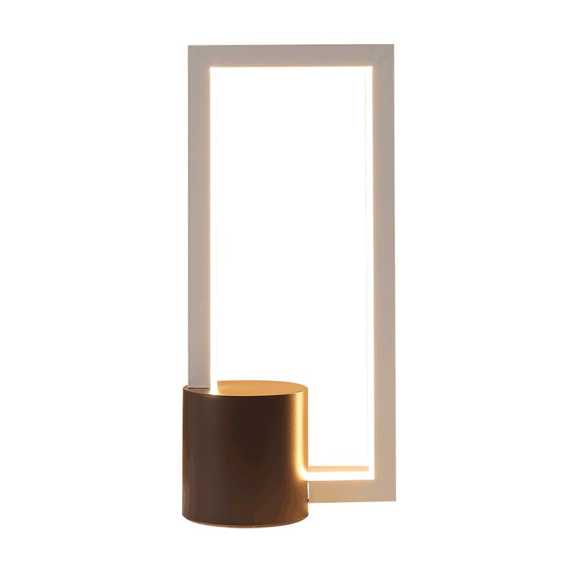 LED Study Desk Lamp Modernist White Table Light with Rectangle Acrylic Shade in Warm/White Light