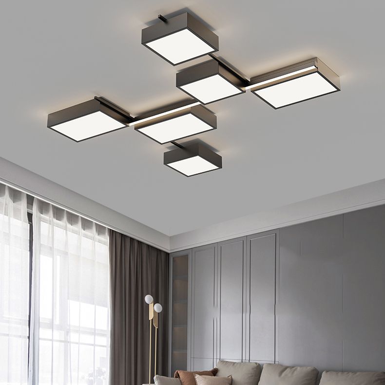 Contemporary Flush Mount Lighting Black Multi-head LED Flush Mounted Ceiling Lights
