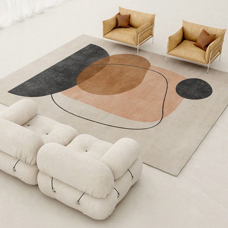 Block Rug Indoor Rug Machine Washable Stain Resistant Non-Slip Backing Rug for Living Room