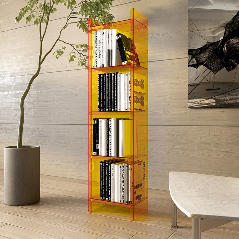 Acrylic Vertical Standard Bookshelf Glam Closed Back Bookshelf for Living Room