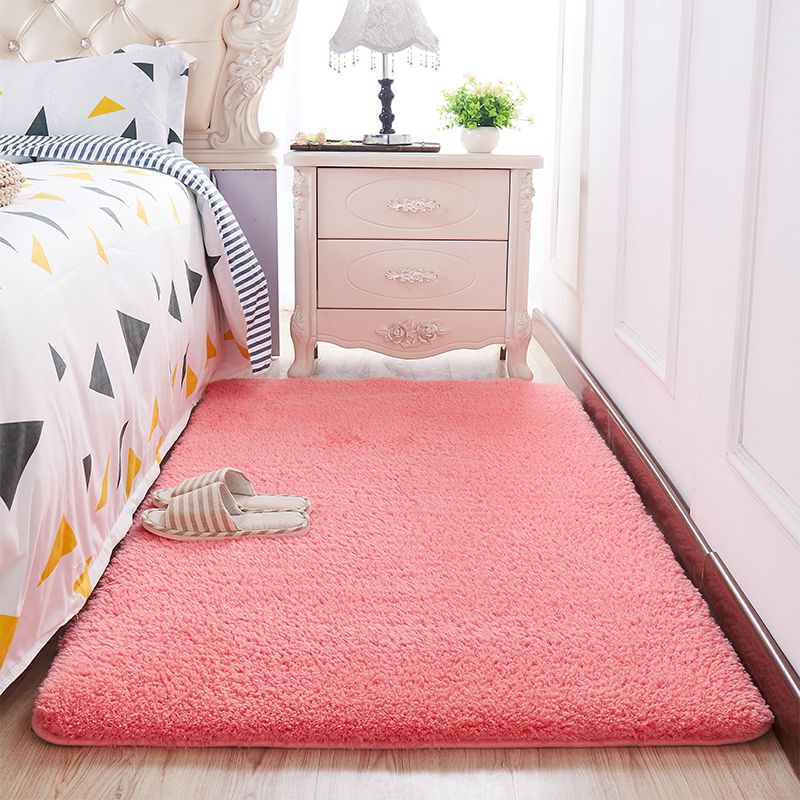 Novelty Plain Shag Rug Polyester Indoor Carpet Non-Slip Backing Area Carpet for Home Decoration