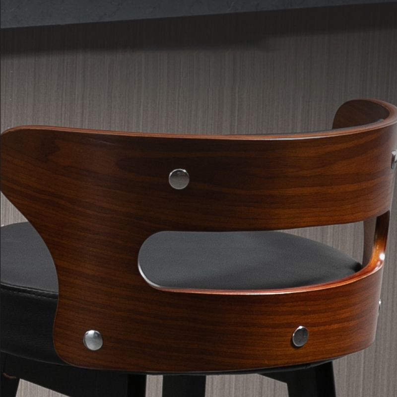 Taburetes de barra de barras de madera maciza contemporánea con espalda baja
