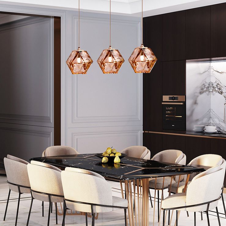 1 léger léger pendentif léger moderne lampe en verre soufflé à la main moderne pour table à manger