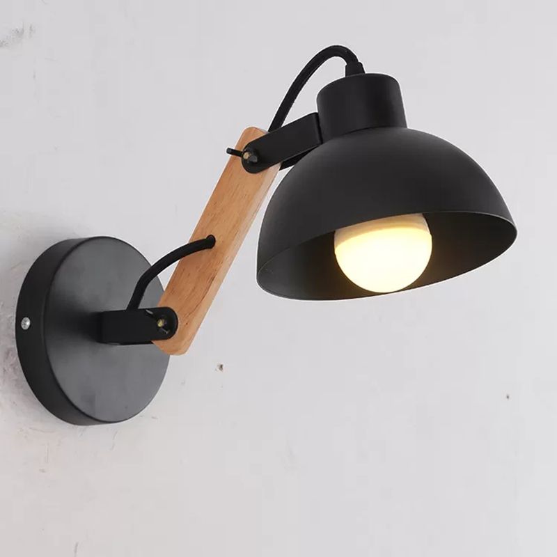 1 Lichtkuppel massiv Holz Wandleuchten mit Schwingarm 9,5 "Höhe Nordischer Stil Einfachheit Wandhalterung Licht