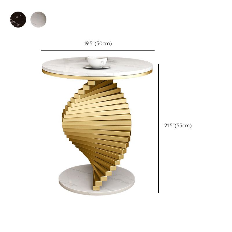 Contemporary Round Metal Coffee Table Modern Cocktail Table for Living Room
