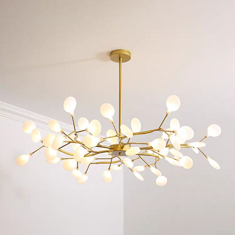 Luz de lámpara de lámpara en forma de hojas Iluminación de colgante acrílico de diseñador moderno para restaurante