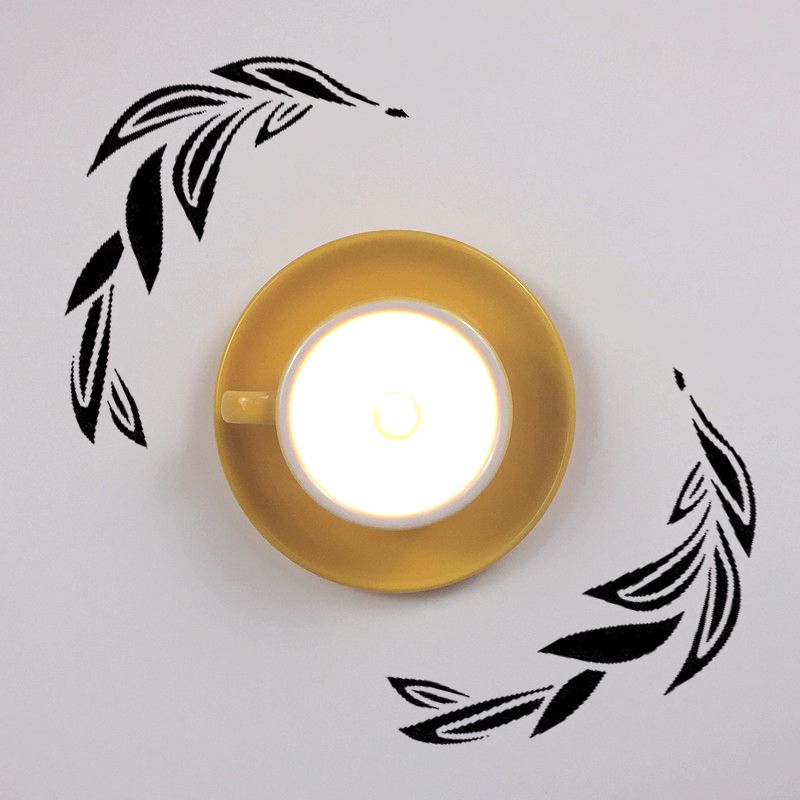 Coffee Cup Ceramics Flush Ceiling Lighting Macaron 1 Light Pink/Blue/Yellow Finish LED Flush Mounted Lamp