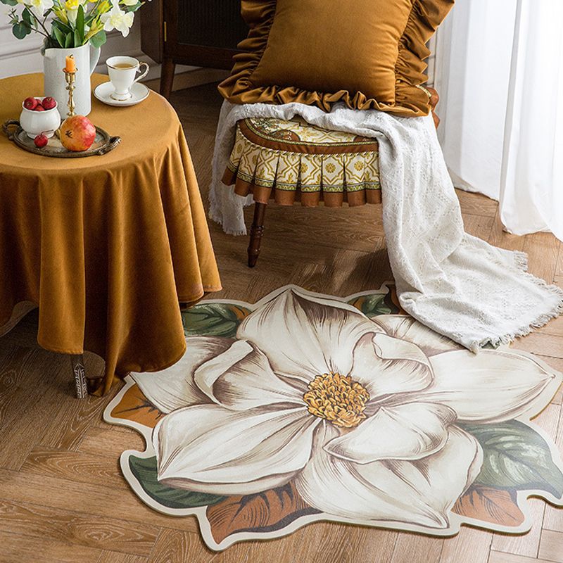 Novelty Lambswool Rug Contemporary Carpet Floral Print Living Room Stain Resistant Carpet
