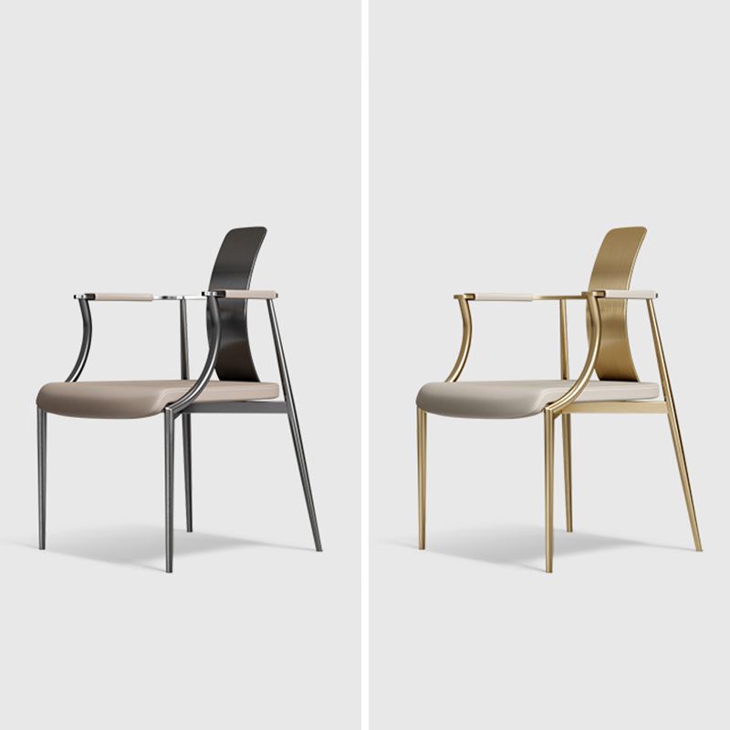 Glam Track Arms Armchair Basic Fixed Back Accent Armchair for Living Room