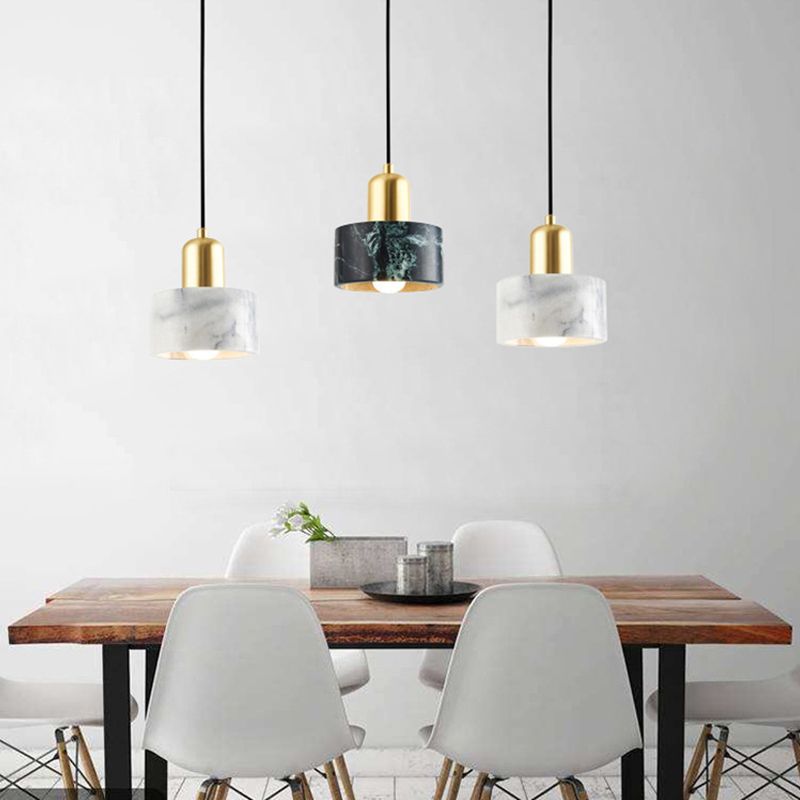 Nordische moderne zylindrische Form Pendellicht Licht Marmor kleines Suspension Licht für Wohnzimmer