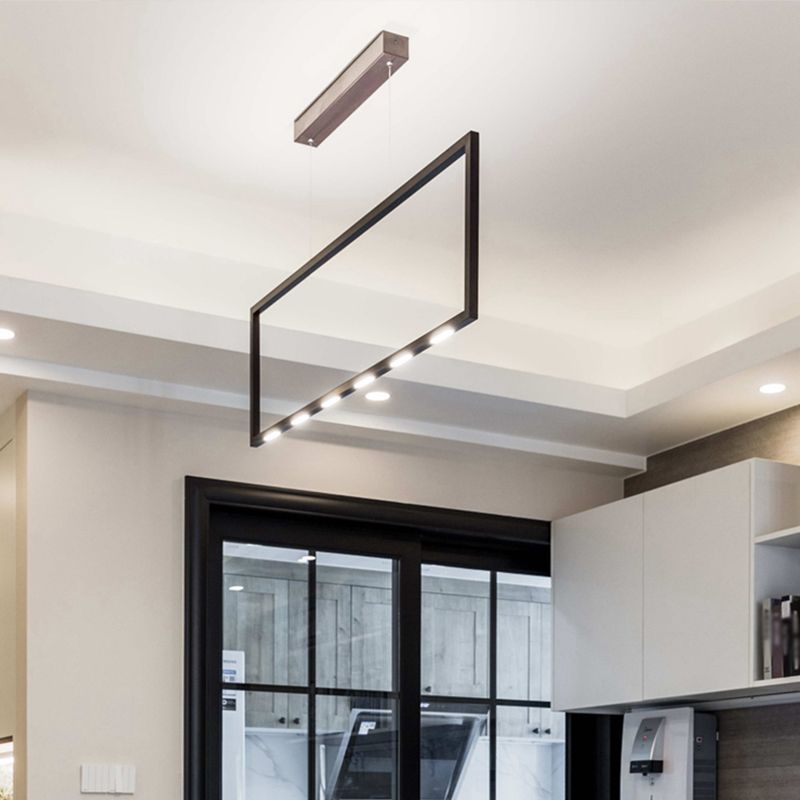 Moderne stijl lineaire eilandverlichting armaturen metaal 6-lichte eiland hanglampen