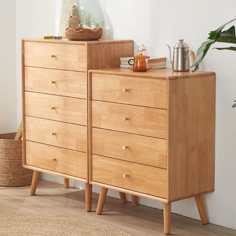 13.77" Wide /15.35" Wide Accent Cabinet Solid Wood 3/4/5  Drawers Cabinet in Brown
