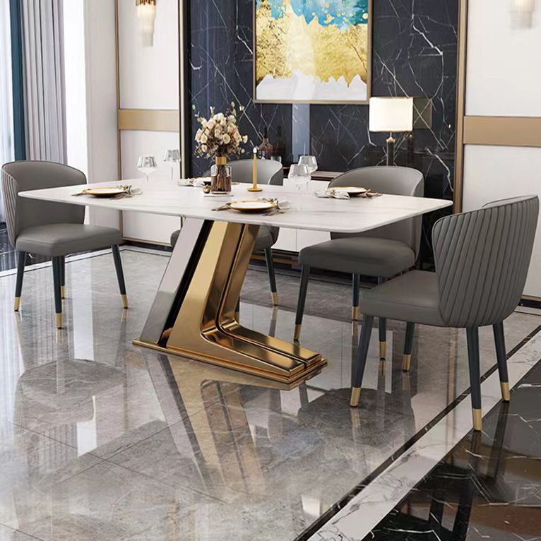 Glam Dinette Table Set with Padded Chairs 1/2/5 Pieces Glossy White Dining Set