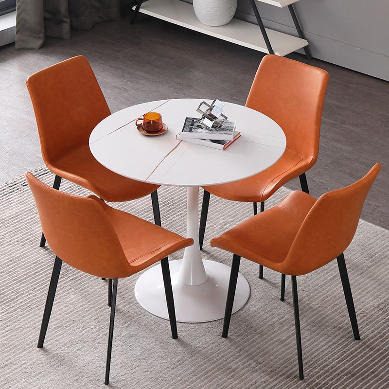 Glam Sintered Stone Dining Table Set Round 1/2/3/4/5 Pieces Dining Set for Home Use