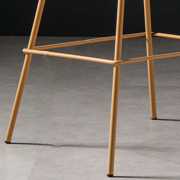 Milk Tea Shop Footrest Stool Nordic Style Matte Finish Metal Bar Stool