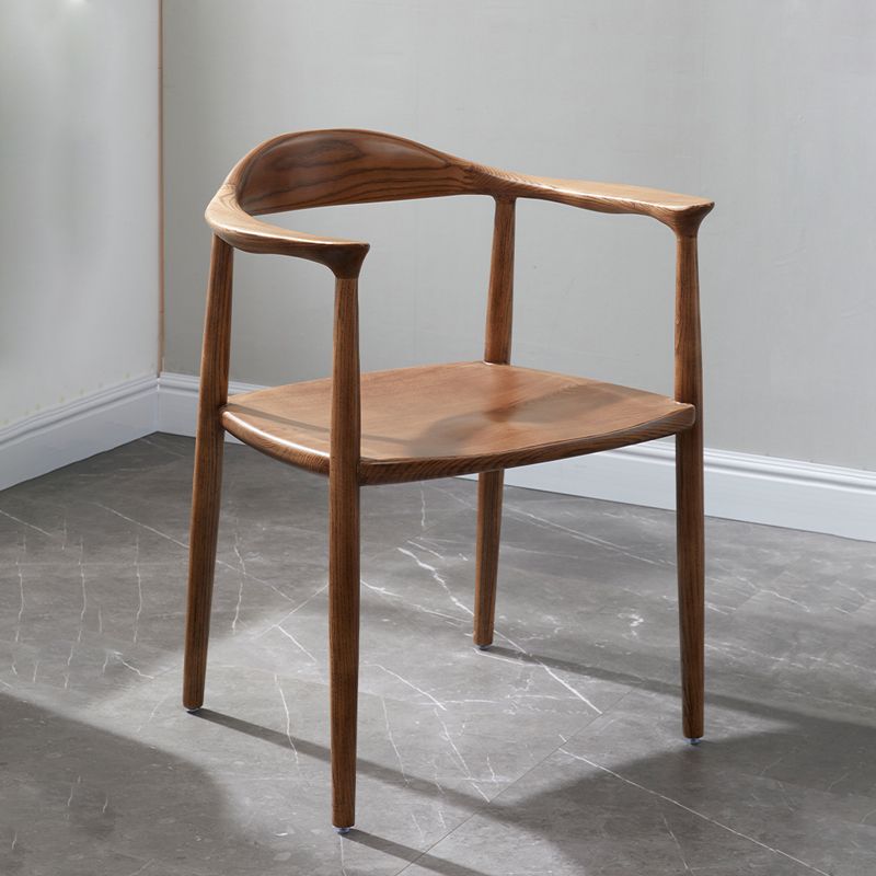 Sillas de comedor con brazo de fresno tradicional, sillones caseros con parte trasera abierta de madera maciza