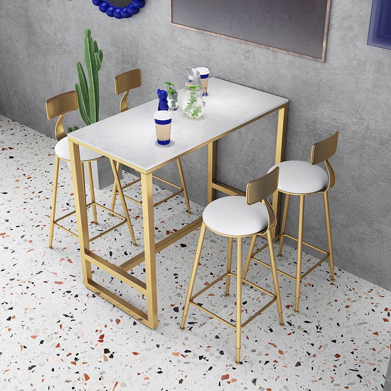 Contemporary Bar Table Metal Trestle Base Bar Table for Indoor