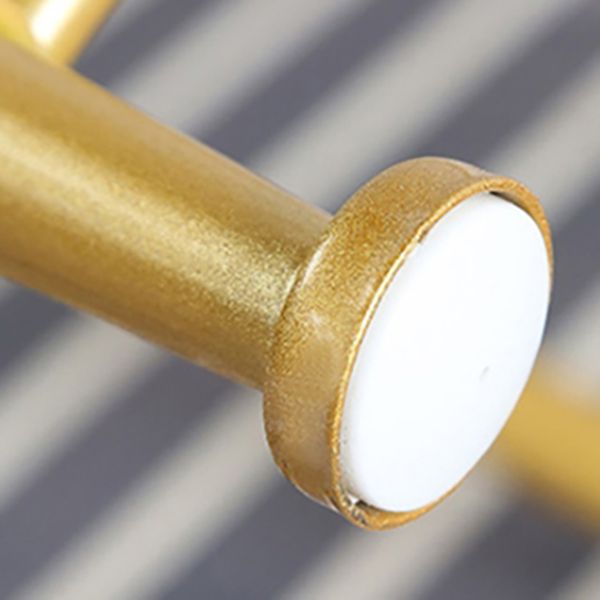 Scandinavian Metal Stool Faux Leather Round Seat Upholstered Counter Stool