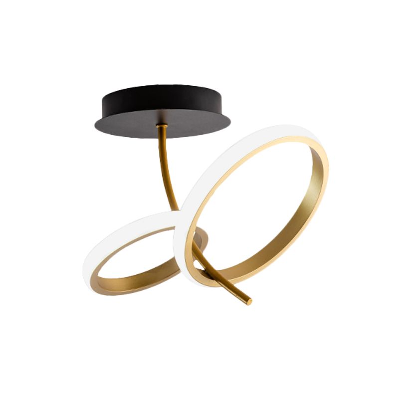 Zwart en gouden ring semi-gemonteerde verlichting postmoderne LED-metallic inbouwlamparmatuur