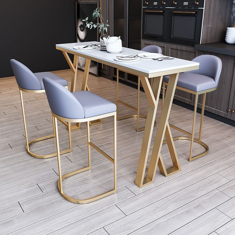 Contemporary 1/2/3/5/7 Pieces Bar Table Set Rectangle Stone Bar Table with Bar Stool