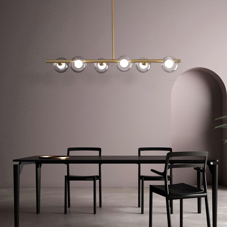 Glass Linear Island Lighting Simplicity Pendant Light Fixture for Dining Room