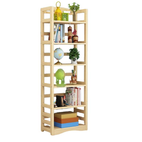 Etagere Vertical Modern Book Shelf Natural Wooden Shelf Bookcase for Study Room