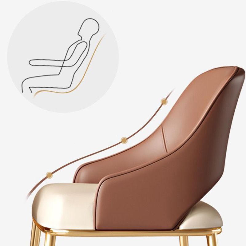 Dining Room Glam Side Chair Faux Leather Chair with Upholstered