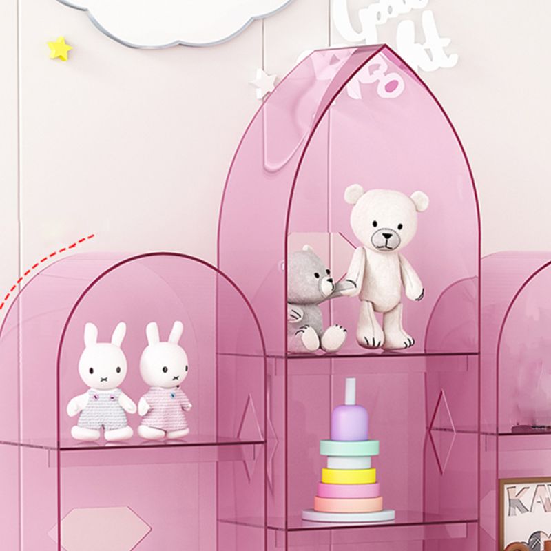 Acrylic Closed Back Bookshelf Standard Glam Bookcase with Shelves