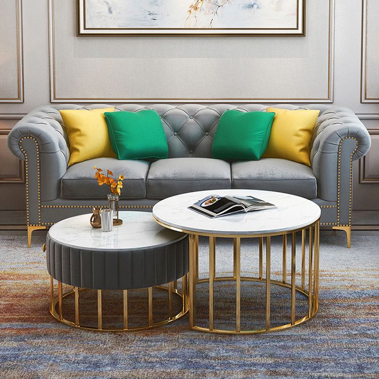 Modern Flared Arm Settee Stationary Solid Color Sofa for Living Room