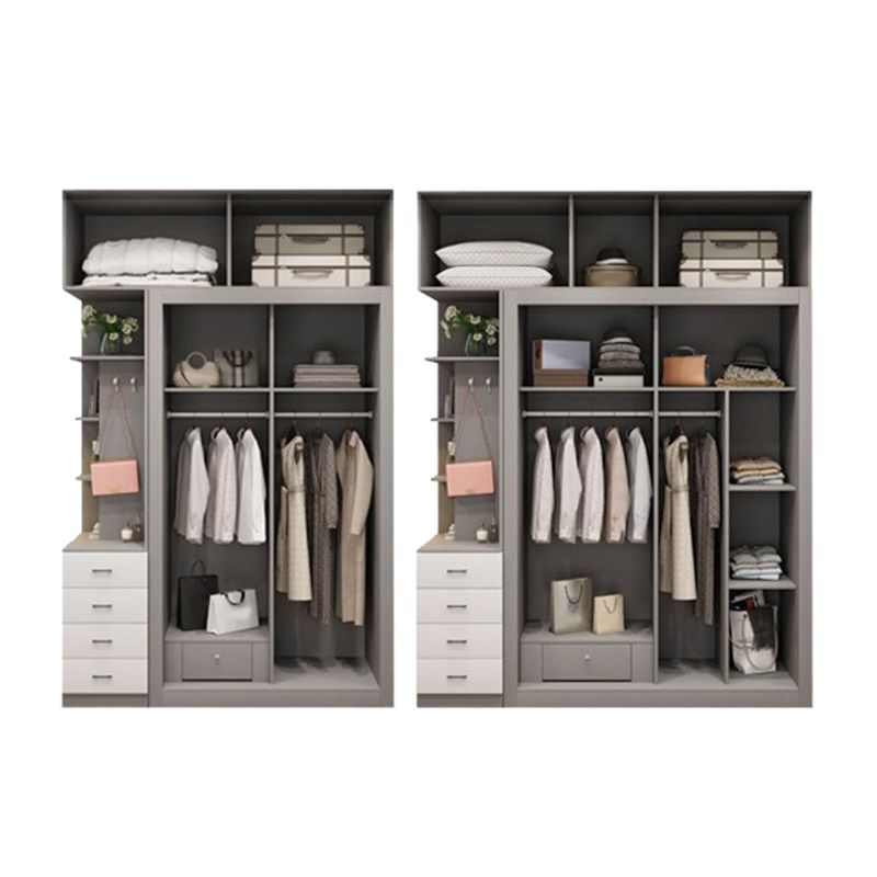 Grey and White Wardrobe Cabinet Contemporary Wardrobe Armoire