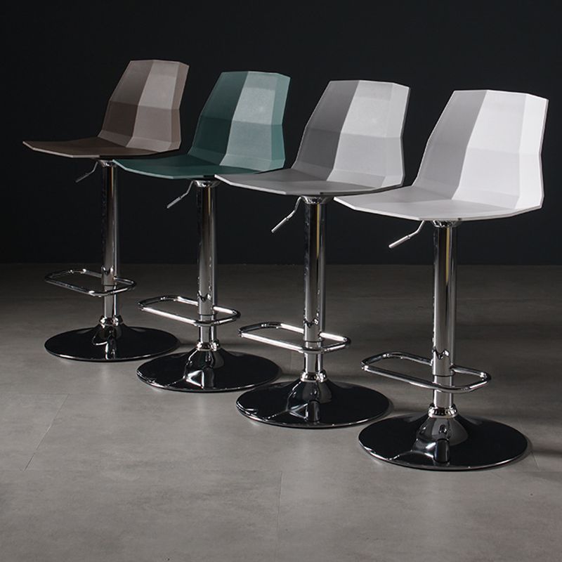 Contemporary Plastic Bar Stool Adjustable Height Dining Stool with Footrest